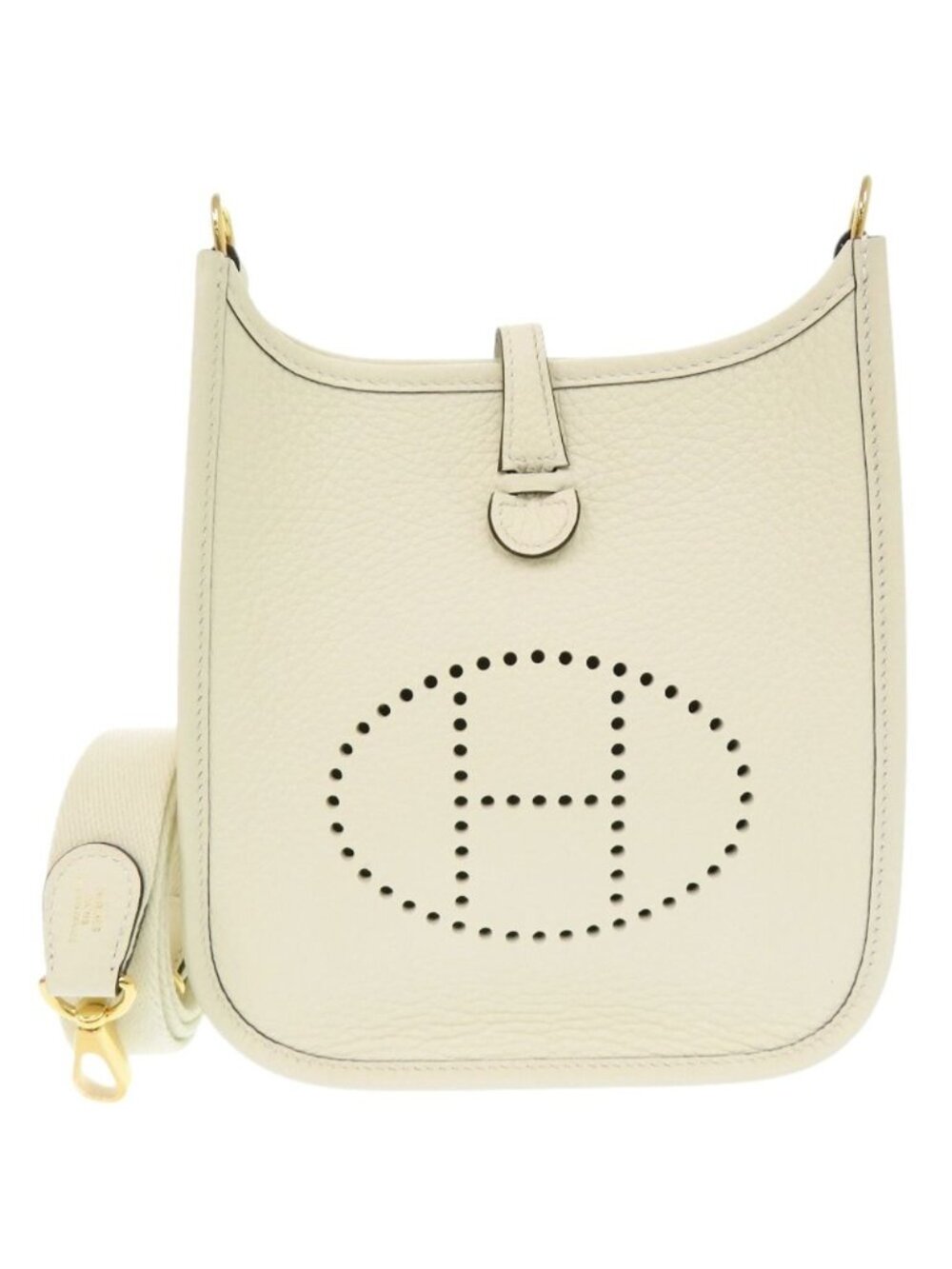 Hermes Evelyne TPM 16 Short Strap Taurillon Clemence Cream Shoulder Bag White